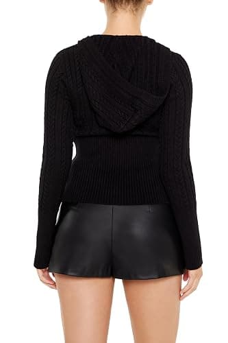 Forever 21 Womens Hooded Cable Knit Sweater thumbnail 5