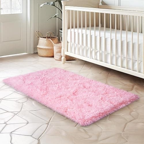 qulint Pink Rugs for Bedroom Girls, 2x3 Fluffy Area Rugs for Living Room | Soft Shag Fuzzy Small Carpet, Plush Shaggy Cute Rug for Kids Boys and Girls Dorm Nursery Classroom Home Decor thumbnail 7