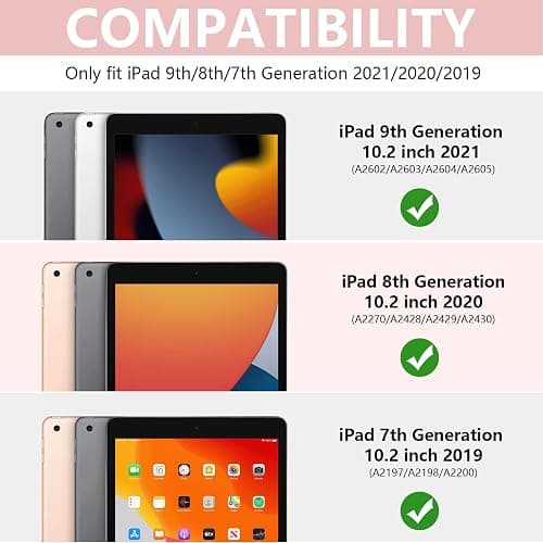 KBCASE Touchpad Keyboard Case for iPad 9th/8th/7th 10.2 inch, Backlit Trackpad Keyboard, 360°Rotatable Case with Keyboard for iPad 9th/8th/7th Gen, with Pencil Holder (Rose Gold) thumbnail 2