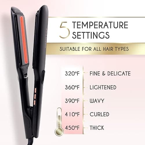 ELLA BELLA® Titanium Flat Iron Hair Straightener (with Infrared) • Professional Straightening Iron • Digital Display to Accurately Control Temperature • As Featured in Good Housekeeping thumbnail 6