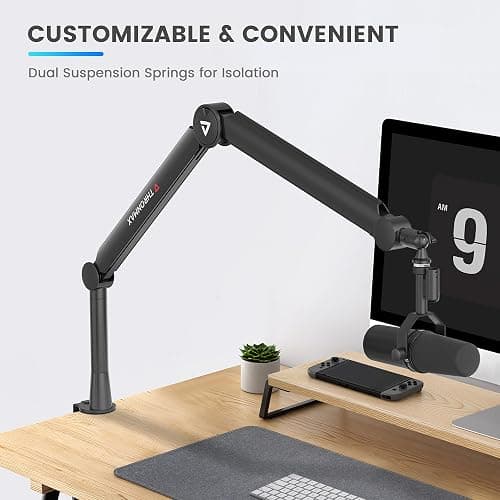 Thronmax-S8 Bras Micros, Supports pour Micros Réglable rotatif à 360 °, Pied de microphone à Ciseaux avec Câble Intégré en acier inoxydable pour Blu Yeti, 1/4“，3/8" to 5/8" Universelle thumbnail 7