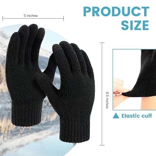 TOBEHIGHER Winter Touchscreen Gloves for Men - Thermal Soft Knit Gloves for Running, Driving and Hiking thumbnail 4