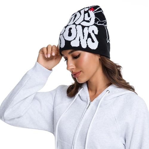 2THESTARS Y2K Beanie for Men Women Knitted Hat Winter Cap Gothic Spider Design Warm Casual Skullies Cold Weather Knit Outdoor thumbnail 4