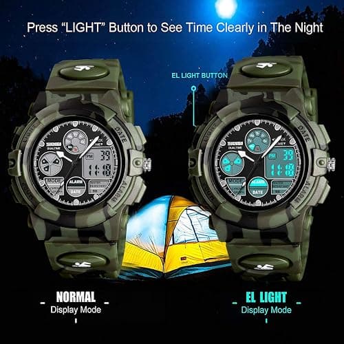 cofuo Kids Digital Sport Watch, Boys Girls Waterproof Sports Outdoor Watches Children Casual Electronic Analog Quartz Wrist Watches with Alarm Stopwatch thumbnail 2