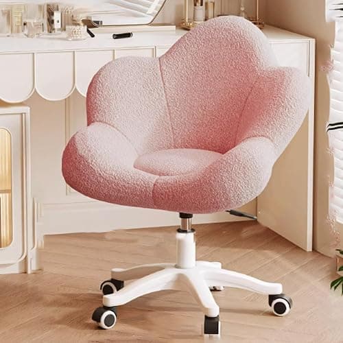 Makeup Chair for Vanity Modern Vanity Chair with Back Made of Metal+Sponge, Vanity Chairs for Makeup 62 * 62 * 79cm for Dressing Room 3 Colors(Pink) - Image 1
