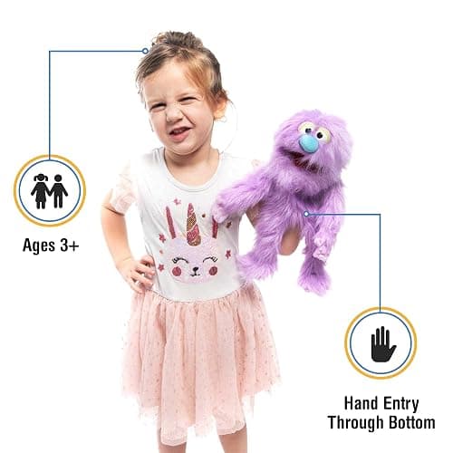 14" Purple Monster, Hand Puppet thumbnail 3