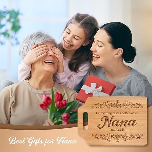 AceThrills Nana Gifts for Nana Birthday Gifts for Christmas, Mothers Day - Engraved Bamboo Cutting Board 12.3"L x 8.7"W x 0.4"Th thumbnail 2