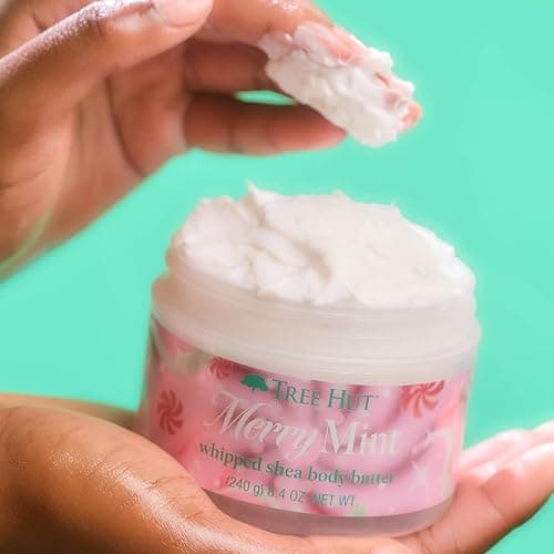 Tree Hut Merry Mint Whipped Shea Body Butter, Long-Lasting Hydration for Soft, Smooth Skin, Nourishing Essential Body Care, Lightweight Moisturizer, Holiday Gift & Stocking Stuffer, 8.4 fl oz thumbnail 7