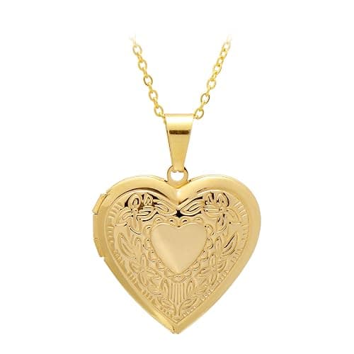 Paialco Stainless Steel Heart Shaped Locket Pendant Necklace for Women - Image 1