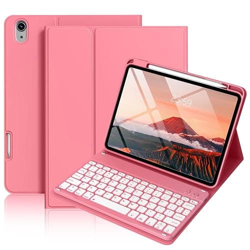 BQDIYOO Case for iPad 11th/10th Generation with Keyboard, 11-inch A16 & 10.9 inch 7 Colors Backlit Wireless Bluetooth Keyboard Case with Pencil Holder, Cover for iPad 11/10 Gen 2025/2022, Red - Image 1