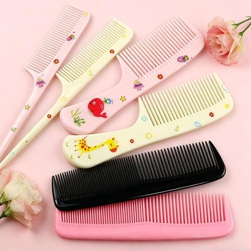 Cute Baby Hair Comb Set for Girls - 8Pcs Tooth Comb & Rat Tail Comb for Toddlers, Kids - Mini Plastic Travel Comb for Detangling, Styling, Parting - Anti-Static for Wet/Dry Hair thumbnail 6
