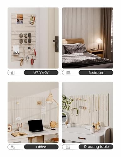 Fluxynara Felt Bulletin Board Tiles -28"x18" with 40 Adhesive Tabs, Cork Board Alternative for Office Decor, Push Pin Board Wall Organizer 6-Pack (Oatmeal) thumbnail 6