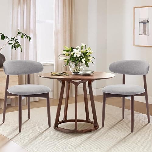 COLAMY Wooden Dining Chairs Set of 6, Modern Fabric Upholstered Kitchen Side Chairs, Farmhouse Dining Room Chairs with Foot Pegs, Green thumbnail 7