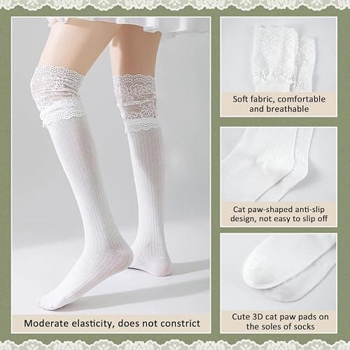 YOYOU Knee High Socks for Women Long Boot Socks Knee High Stockings | Small Size, Comfortable and Breathable, Gift for Daily Wear Friend Family Halloween Christmas Cosplay thumbnail 5