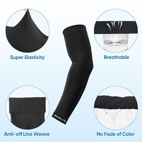 APEXUP Cooling Arm Sleeves for Men Women, UV Sun Protection UPF 50, Volleyball Arm Sleeves Compression Sleeves for Outdoor thumbnail 2