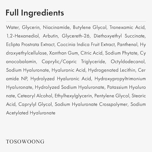 TOSOWOONG Niacinamide 10% + Tranexamic Acid 4% Serum, Arbutin 2%, Hyaluronic Acid, TXA Facial Serum, Glass Skin, Clarifying, Radiant Complexion with Natural Color, Korean Skin care, 33ml, 1.11 fl.oz. thumbnail 6