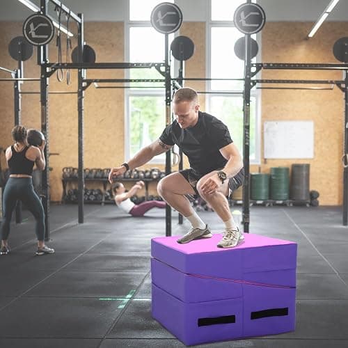 FDW Gymnastics Mat Incline Indoor/Outdoor Tumbling Mats yoga mat for Home Gym Folding Exercise Mat with Non-Slip Surface & Handles Cheese Wedge Mat thumbnail 5