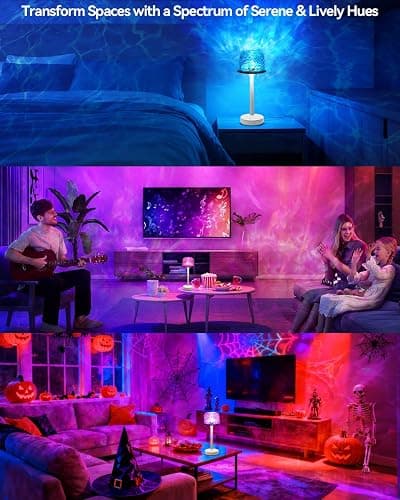 Rechargeable Shower Lamp Waterproof for Inside Shower-Bathroom Lamp Color Changing Ocean Wave Projector Light Water Proof,Shower Lighting Led Water Ripple Lights Ocean Lamps Bath Tub Relaxing thumbnail 6