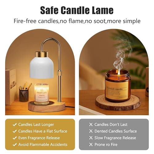 Candle Warmer Lamp with Dimmer Adjustable Height, 2/4/8H Timer,Vintage Home Decor for Scented Jar thumbnail 5