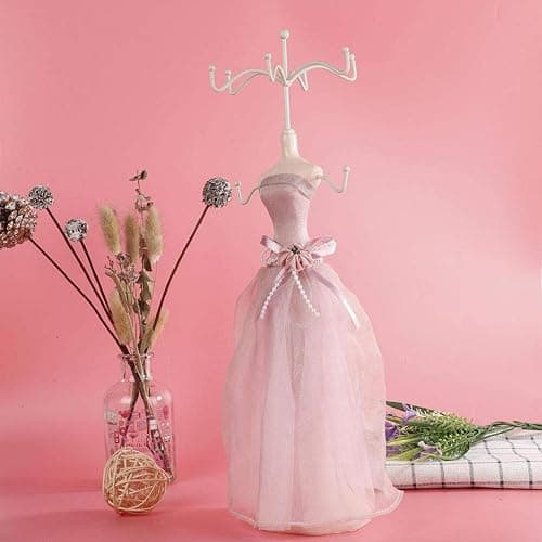ZJchao Jewelry Display Stand, Model Dress High-Heeled Shoes Earring Necklace Ring Jewelry Holder Rack Bracelet Organizer Decor Tower Women(Large) thumbnail 2