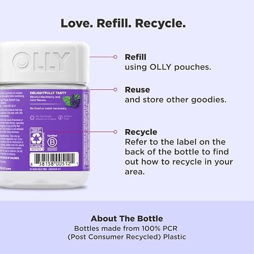 OLLY Restful Sleep Gummy Supplement with Melatonin & L-Theanine Chamomile, Blackberry Zen, 50 Gummies (25 Day Supply) Supports a Healthy Sleep Cycle* (Packaging May Vary) thumbnail 5