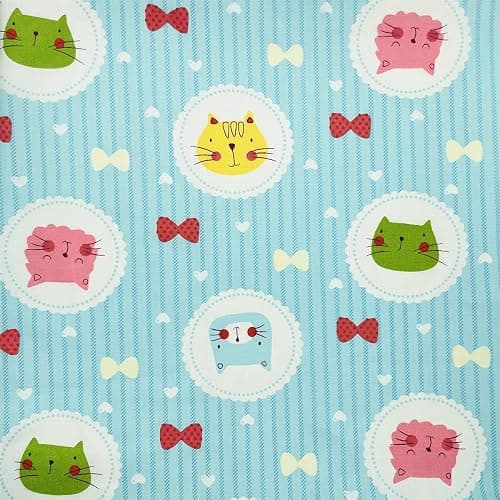 Cat Fabric Fat Quarters Bundles Cute Animal Pattern Cotton Quilting Fabric for Sewing Crafting 18" x 22" (7pcs) SZRUIZFZ thumbnail 6