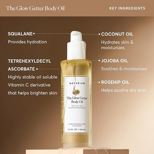 Naturium The Glow Getter Body Oil, Multi-Oil for Intense Nourishment, Hydrating & Moisturizing Formula, Vegan & Cruelty-Free, 3.4 oz thumbnail 5