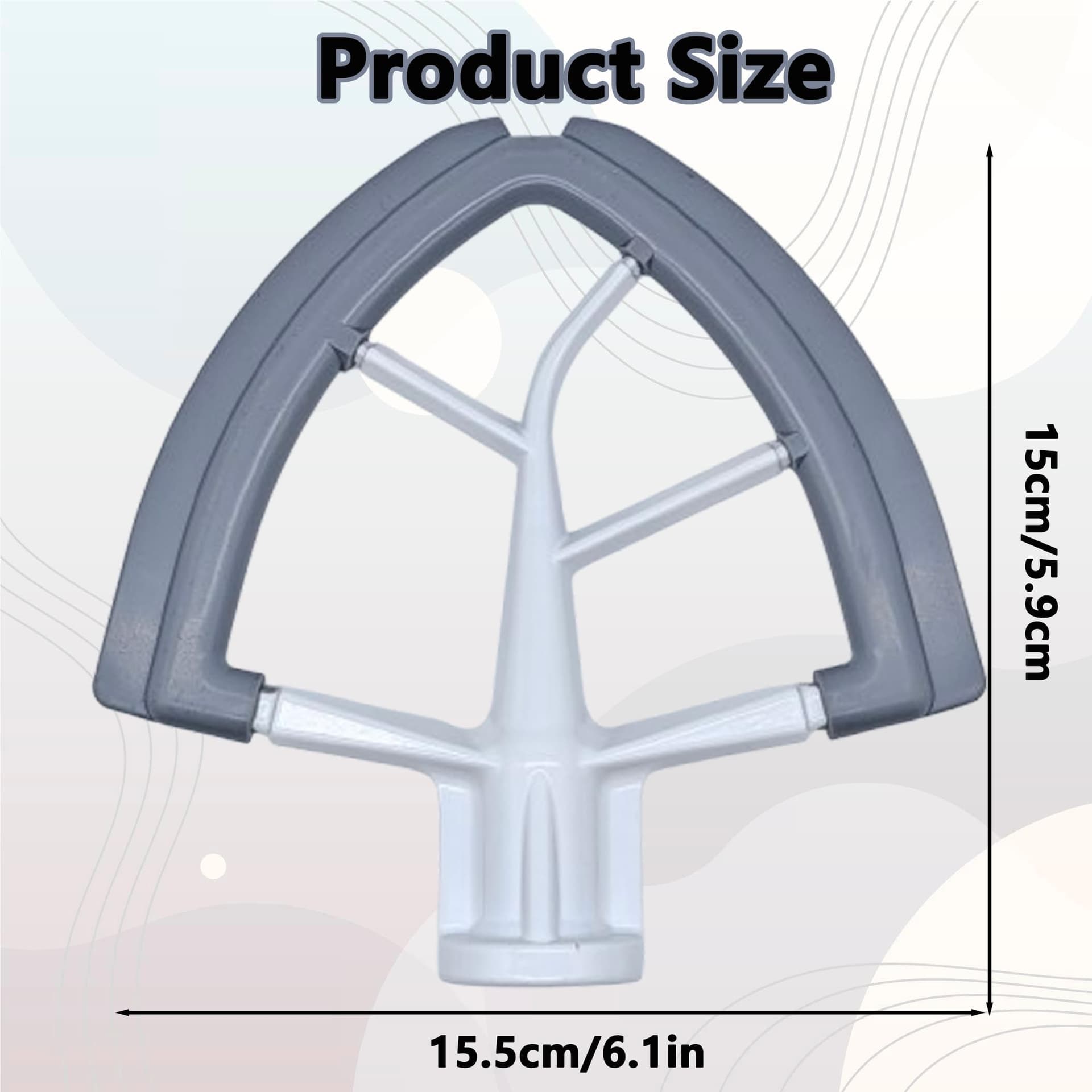 Flex Edge Beater for KitchenAid Tilt-Head Stand Mixer, 4.5/5 Quart Flat Beater Paddle with Flexible Silicone Edges Bowl Scraper, Paddle Replacement Accessories, White (4.5/5 Quart) thumbnail 2