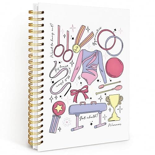 OHDCE Gymnastic Spiral Notebook Journal 5.5x8.3 Inch, Gymnastics Gifts, Gym Girl Gifts Hardcover Journal Notebook for Study Work Office - Image 1
