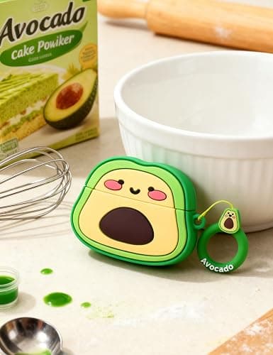 Ention Adorable Case for AirPods Pro3 2025 Version Kawaii Cover Cartoon Shockproof Anime Cute Anti-Fall Cases Avocado thumbnail 7
