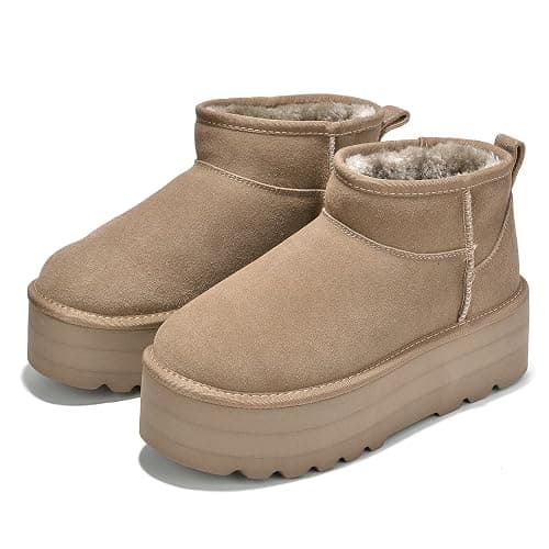 Project Cloud 100% Genuine Leather Ankle Boots for Women - Anti-Slip Memory Foam Insole Womens Boots - Lightweight Winter Womens Shoes, Ankle Booties for Women (Huggy) - Image 1