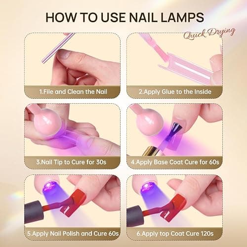 AORAEM UV LED Nail Lamp, Quick Drying UV Light for Gel Nails Foot Control LED Nail Cure Lamp, Flash Cure Light with Gooseneck and Clamp for Gel Nails, Pink thumbnail 9