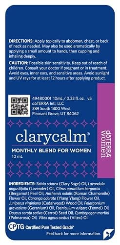 doTERRA Clary Calm Essential Oil Blend for Women - 10 ml (2 Pack) thumbnail 6