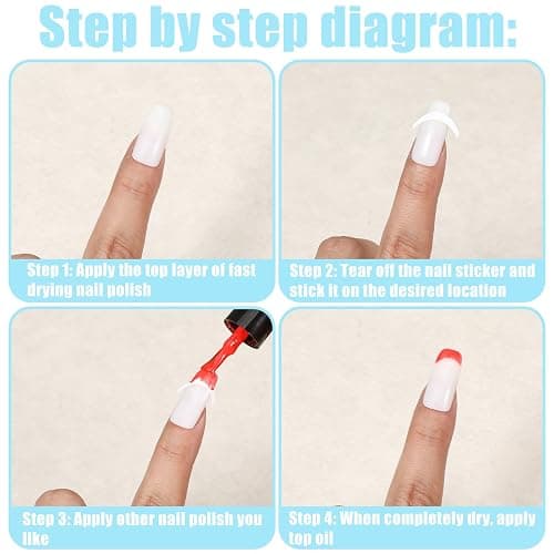2304 pcs French Nail Stickers French Tip Nail Guides 48 Sheets Manicure Nailes Strips Self Adhesive Nails Sticker Tips for Edge Auxiliary White Half Moon Shaped Nails DIY Stencil Tool Decals thumbnail 3