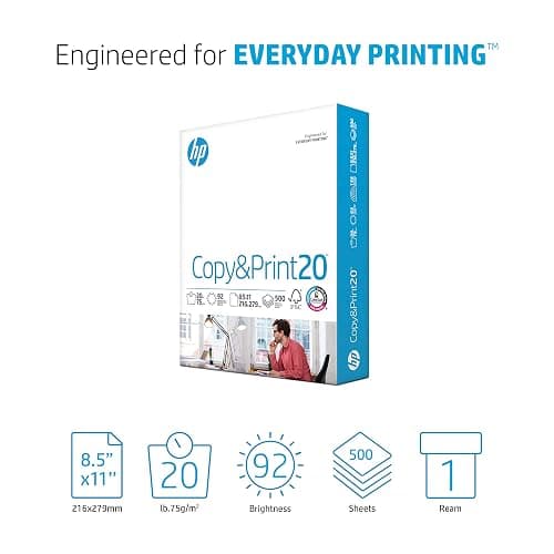 HP Printer Paper | 8.5 x 11 Paper | Copy &Print 20 lb | 1 Ream Case - 500 Sheets| 92 Bright | FSC Certified | 200060 thumbnail 2