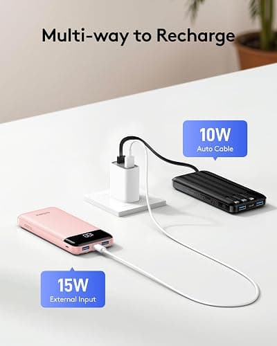 Orfeika Portable Phone Charger, 10000mAh Portable Charger Power Bank with Built-in Cables, Travel Essential Battery Pack Compatible with iPhone, Samsung, Google, iPads, Tablets, etc thumbnail 8