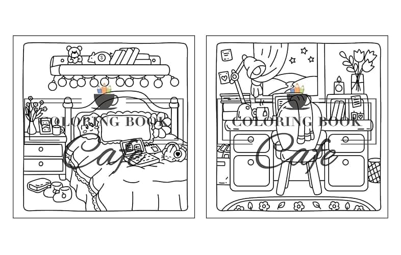 Cozy Corners: Coloring Book for Adults and Teens Featuring Super Cute Nooks and Hygge Spaces for Relaxation (Cute and Comfy Coloring Books) thumbnail 10