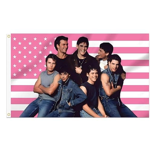 3x5 Foot The Outsiders Decorative Flag with 2 Brass Grommets for Indoor Outdoor, Double Stitched, Wall Hanging Tapestry Room Decor, College Dorm Decorations (PINK AMERICAN, 3x5 ft) - PINK AMERICAN - 3x5 ft - Image 1