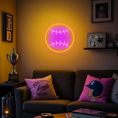 Softball Neon Sign - Dimmable Sport Wall Decor With USB Power, Softball Gifts for Girls 8-12, LED Neon Lights for Girls Cave College Dorm Softball Fan Accessories Stuff thumbnail 3