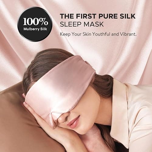 LitBear Silk Sleep Mask for Side Sleeper, Eye Mask Sleeping for Women Men 100% 22 Momme Pure Mulberry Silk, Face-Hugging Padded Silk Eye Cover for Sleeping with Adjustable Band (Pink) thumbnail 2