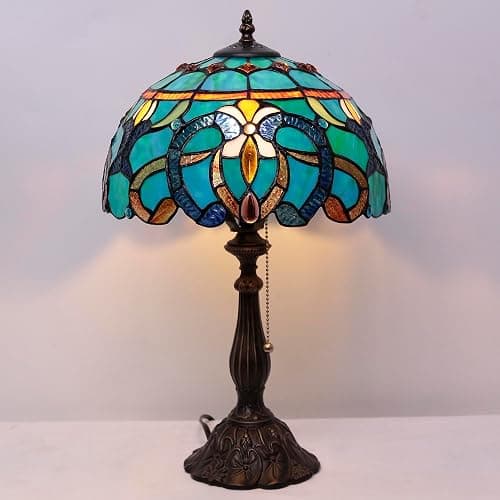 ZJART Tiffany Table Lamp 12X12X19 Inch Green Brown Jewelry Baroque thumbnail 6