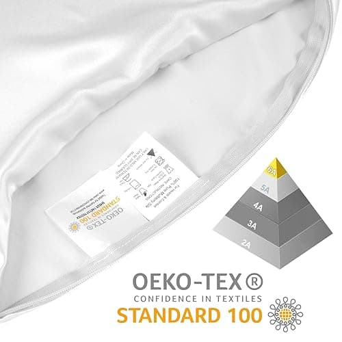 OLESILK Silk Body Pillowcase 20x54 Zippered: 100% Mulberry Silk for Hair and Skin, Breathable and Soft for Pregnant and Family, Ivory thumbnail 5