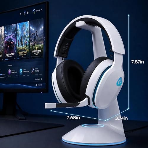 AOC 2.4GHz Wireless Gaming Headset for PS5, PS4, PC, Switch, 45Hr, White | Bluetooth 6.0 Gaming Headphones with Noise Canceling Mic, 7.1 Virtual Surround, Great for Fortnite & Call of Duty/FPS Gamers thumbnail 9