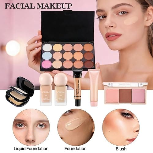 All in One Makeup Kit for Women Full Kit, Travel Makeup Set, Make up Foundation Eyeshadow Palette Concealer Lipstick Eyeliner Cosmetic Brushes Makeup Gift Set for Women Teen Girls thumbnail 3