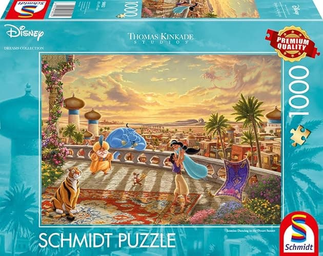 Schmidt 58032 Thomas Kinkade Disney, Aladdin - Jasmine Dancing in the Desert Sunlight, Puzzle da 1000 pezzi thumbnail 4