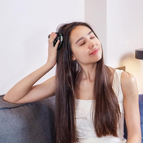 SHINLEA 2 in 1 Scalp Massager Hair Growth,Scalp Scrubber with Soft Silicone Bristles for Dandruff Removal,Shampoo Brush for Exfoliation,Head Massager for Both Wet and Dry Use (Black) thumbnail 8