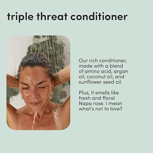 hers Triple Threat Shampoo and Conditioner Set for Women- Thickening, Moisturizing, Reduces Shedding- Color Safe Hair Loss Shampoo and Conditioner- 2 pack, 6.4oz thumbnail 4