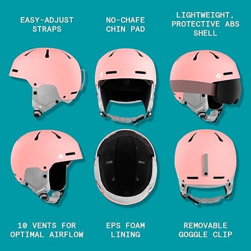 Comstock Kids Ski & Snowboard Helmet with ABS Shell, EPS Impact Protection & 10 Cooling Vents - Adjustable Winter Sports Gear, Goggle Clip thumbnail 2