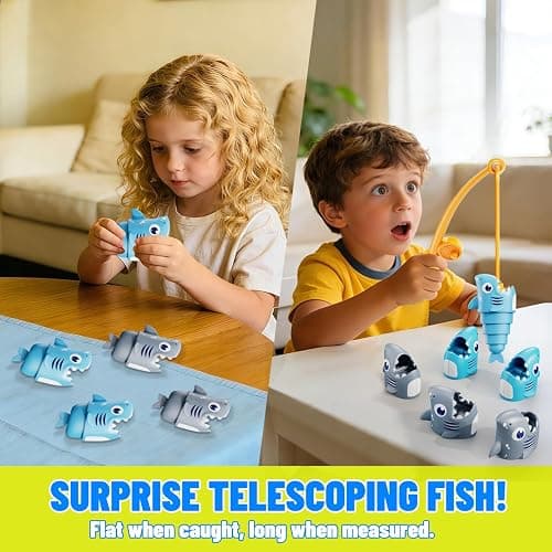MINGKIDS Shark Fishing Game for Kids - Preschool Math Games for 3 Year Olds, Toddler Fine Motor Learning Toys, Fun Family Board Games for Boys and Girls Ages 3-5 thumbnail 3