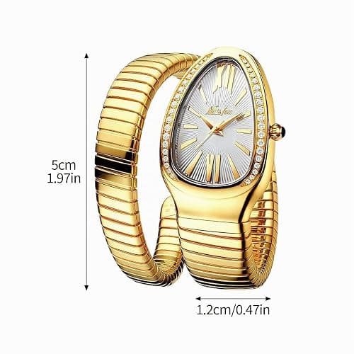 YLSZHYR Montre bracelet en forme de serpent pour femme, montre serpent en argent pour femme, montre bracelet en forme de serpent, montre bracelet pour femme, pour la Saint-Valentin, la fête des mères thumbnail 2